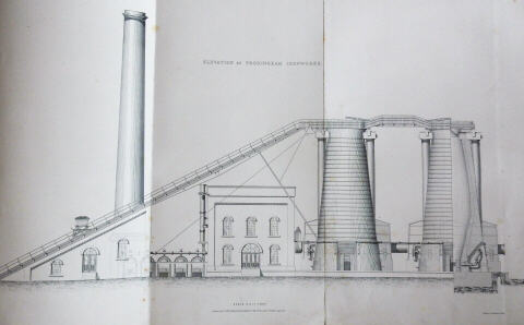 Illustration from Coulthard's 'Blast Engines' - elevation of Frodingham Iron Works