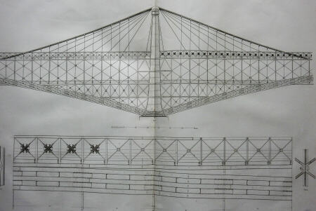 Details of the St Louis bridge by John A Roebling, 1869