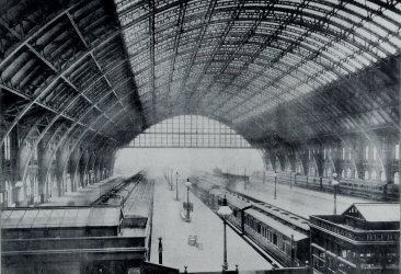 Manchester Central Railway Station - an illustration from Walmisley's 1884 book on iron roofs