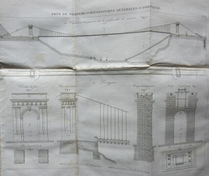 Chaley's scheme for the Fribourg bridge, 1853